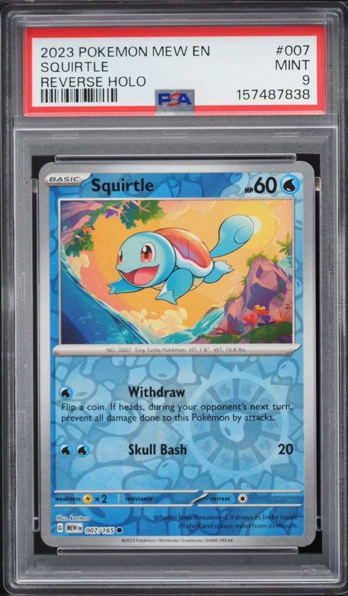 2023 Pokemon Scarlet & Violet 151 Reverse Holo Squirtle #7 PSA 9 MINT