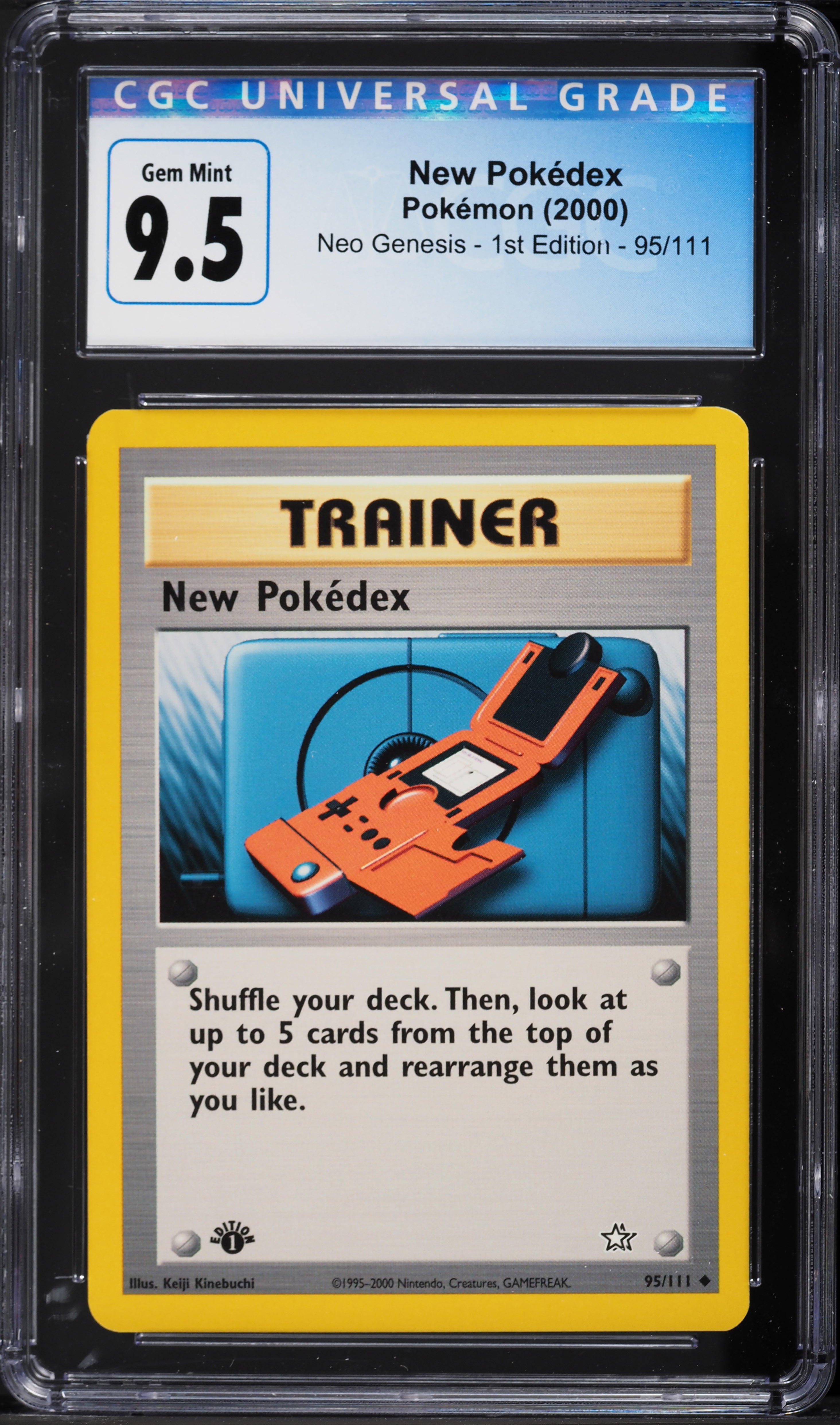 2000 Pokemon Neo Genesis 1st Edition New Pokedex #95 CGC 9.5 GEM MINT