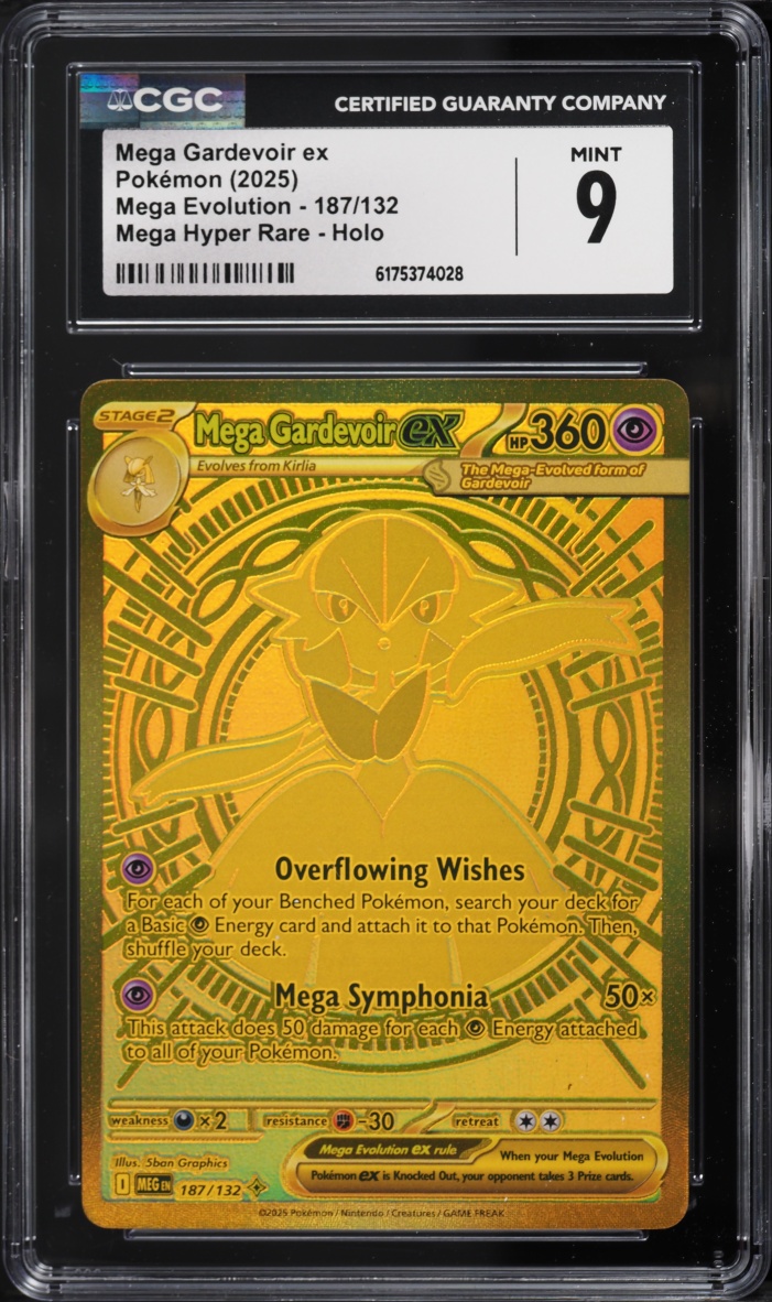 2025 Pokemon Mega Evolution MHR Mega Gardevoir ex #187 CGC 9 MINT