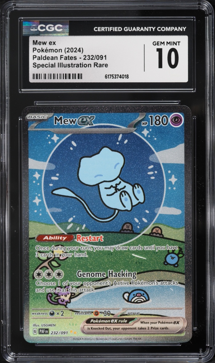 2024 Pokemon Scarlet & Violet Paldean Fates SIR Mew ex #232 CGC 10 GEM MINT