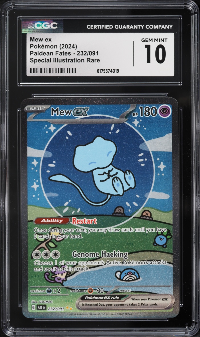 2024 Pokemon Scarlet & Violet Paldean Fates SIR Mew ex #232 CGC 10 GEM MINT