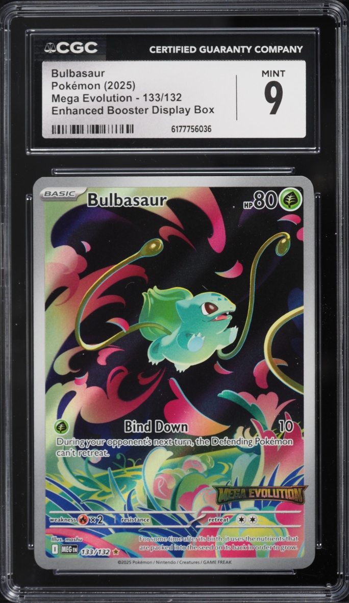 2025 Pokemon Mega Evolution Enhanced Booster Display Box Bulbasaur #133 CGC 9 MINT