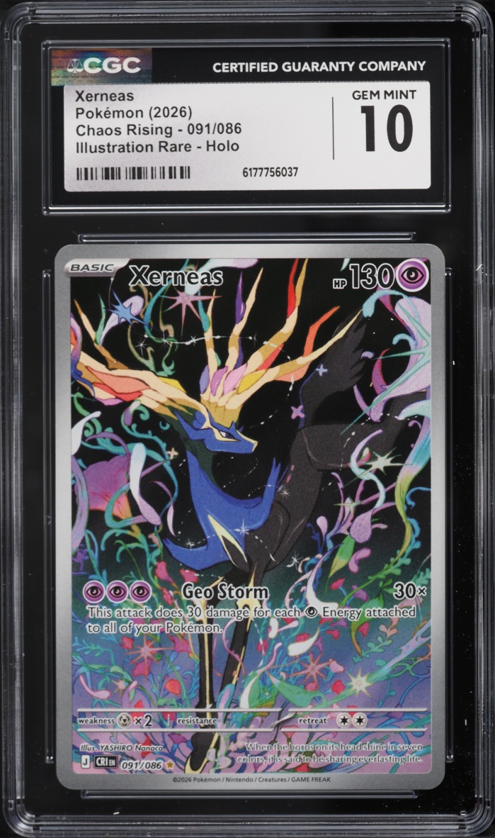 2026 Pokemon Mega Evolution Chaos Rising IR Xerneas #91 CGC 10 GEM MINT
