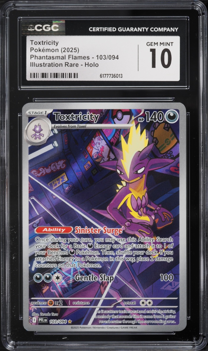 2025 Pokemon Mega Evolution Phantasmal Flames IR Toxtricity #103 CGC 10 GEM MINT
