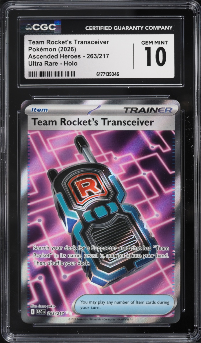 2026 Pokemon Mega Evolution Ascended Heroes Full Art Team Rocket's Transceiver #263 CGC 10 GEM