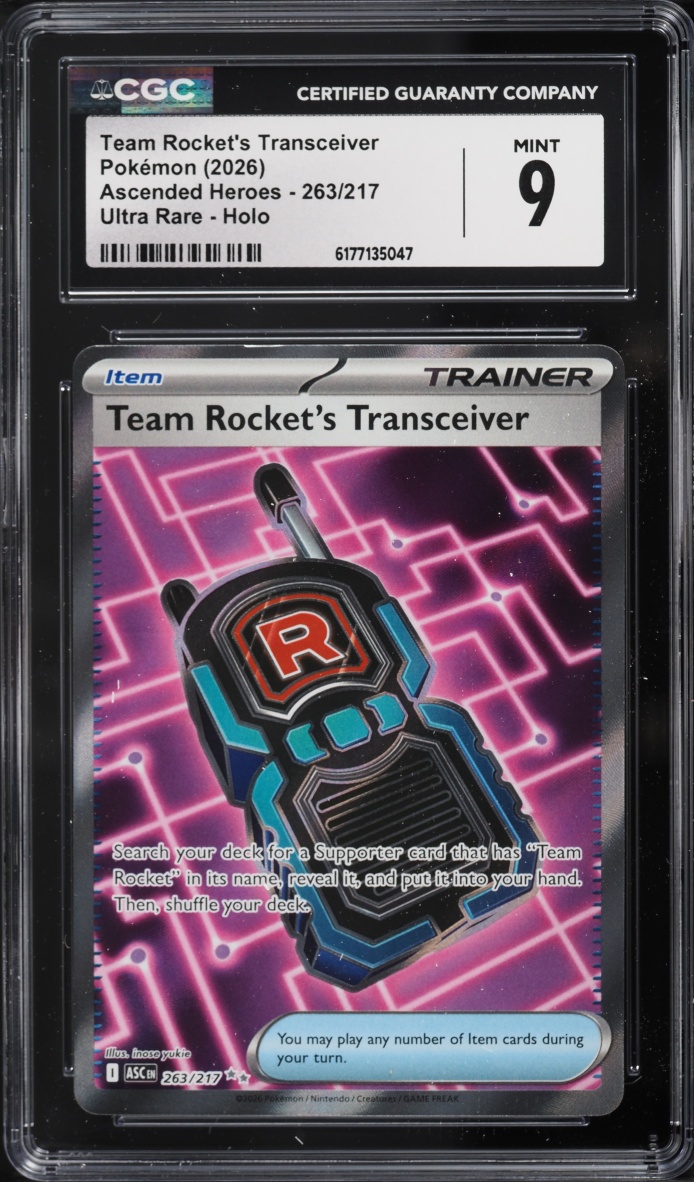2026 Pokemon Mega Evolution Ascended Heroes Full Art Team Rocket's Transceiver #263 CGC 9 MINT