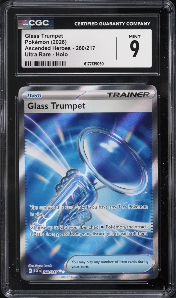 2026 Pokemon Mega Evolution Ascended Heroes Full Art Glass Trumpet #260 CGC 9 MINT