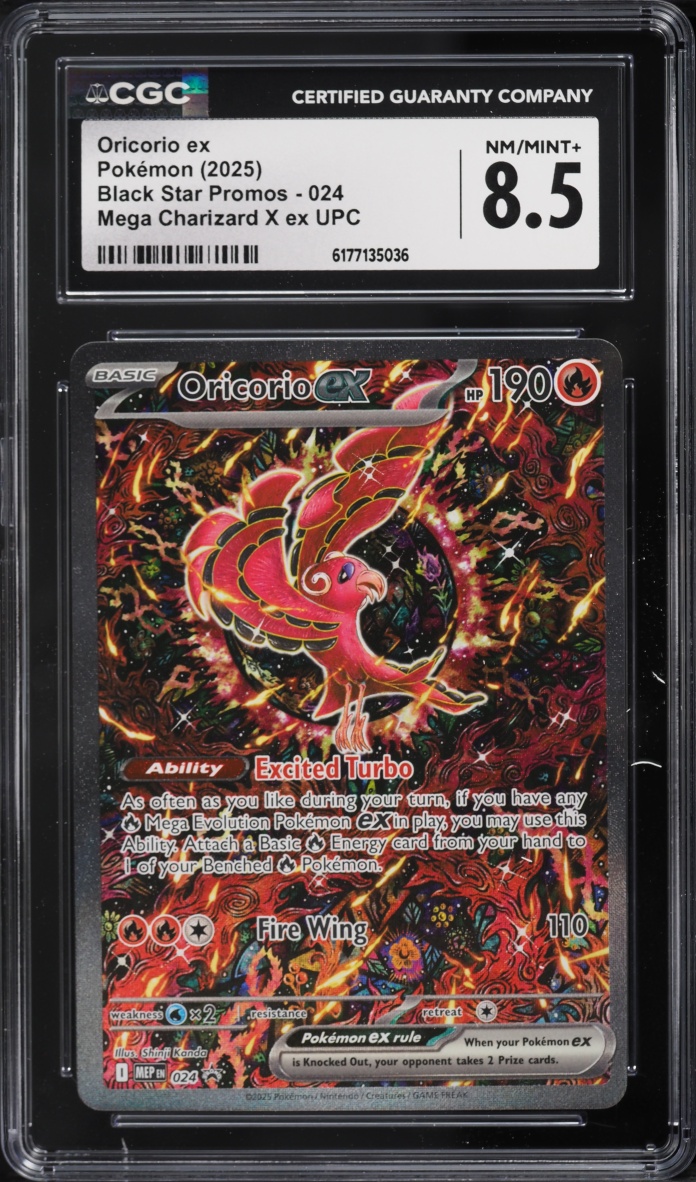 2025 Pokemon Mega Evolution Promo Ultra Premium Full Art Oricorio Ex #24 CGC 8.5 NM-MT+