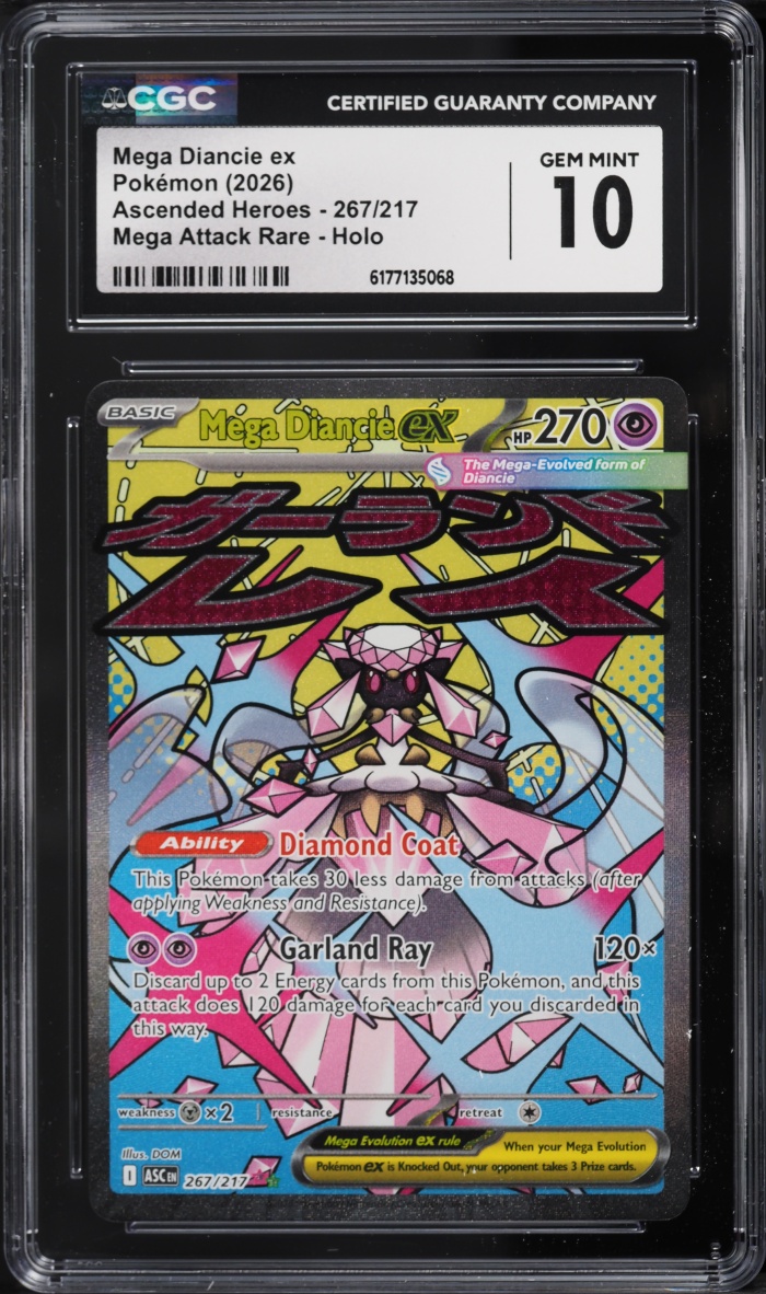 2026 Pokemon Mega Evolution Ascended Heroes MA Mega Diancie EX #267 CGC 10 GEM MINT