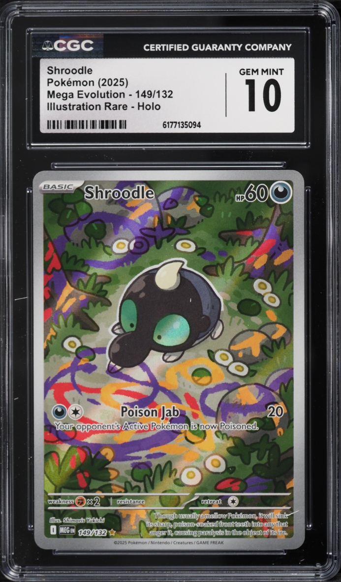 2025 Pokemon Mega Evolution IR Shroodle #149 CGC 10 GEM MINT