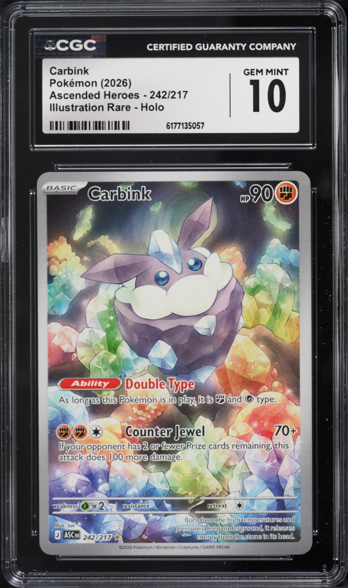 2026 Pokemon Mega Evolution Ascended Heroes IR Carbink #242 CGC 10 GEM MINT