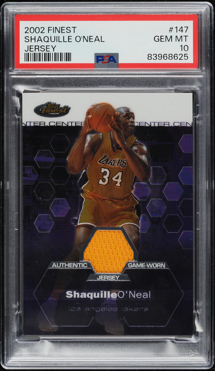 2002 Finest Jersey Shaquille O'Neal PATCH /999 #147 PSA 10 GEM MINT