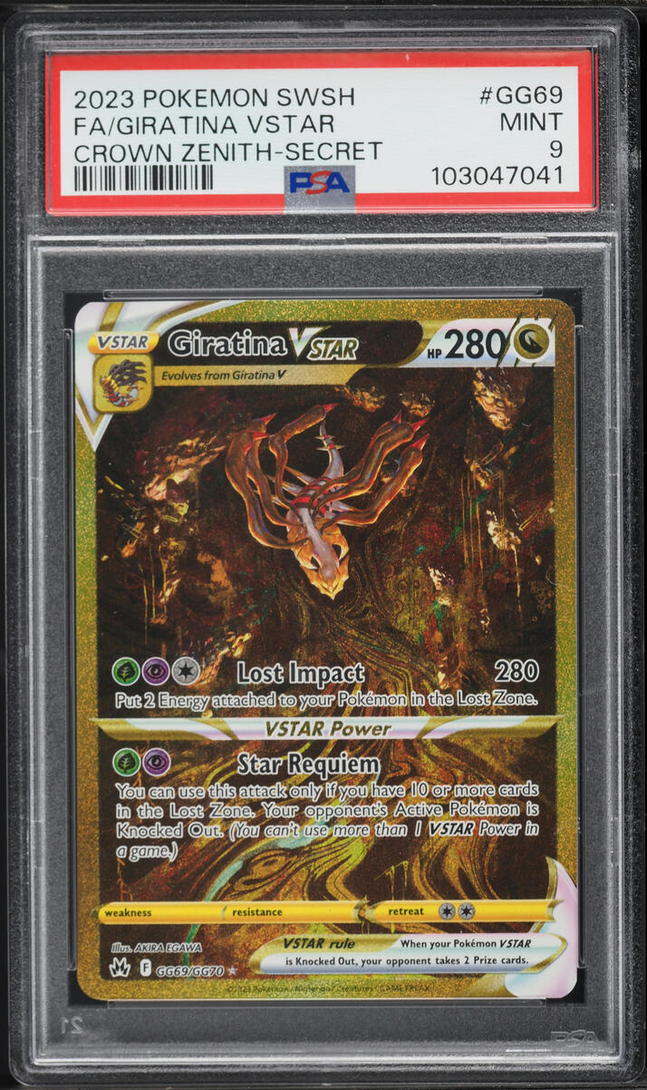 2023 Pokemon Sword & Shield Crown Zenith Gold Rare Giratina VSTAR #GG69 PSA 9 MINT