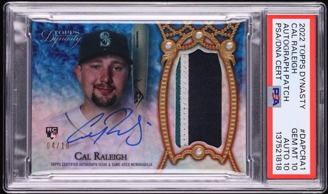 2022 Topps Dynasty Cal Raleigh ROOKIE PATCH AUTO DNA 10 /10 #DAP 