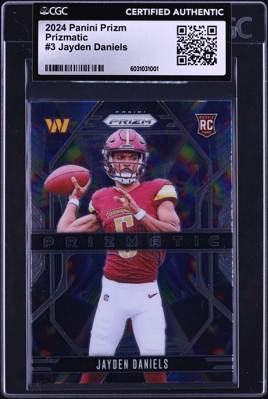 2024 Panini Prizm Prizmatic Jayden Daniels ROOKIE #3 CGC AUTH