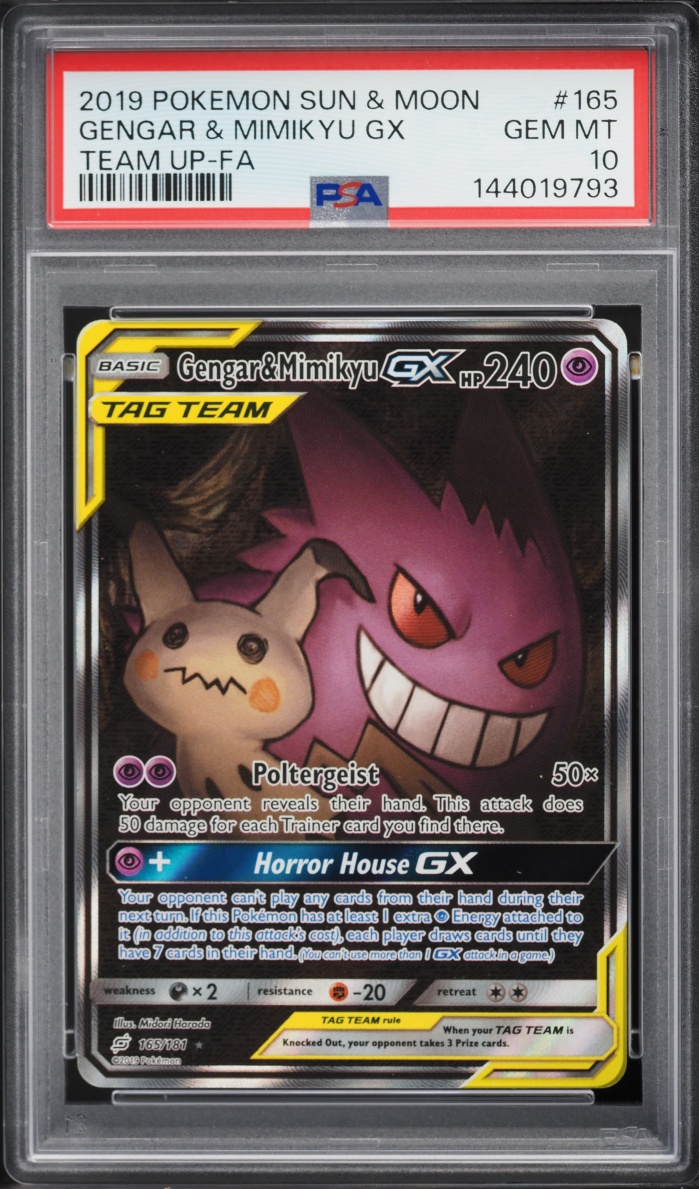 2019 Pokemon Sun & Moon Team Up Gengar & Mimikyu GX #165 PSA 10 GEM MINT