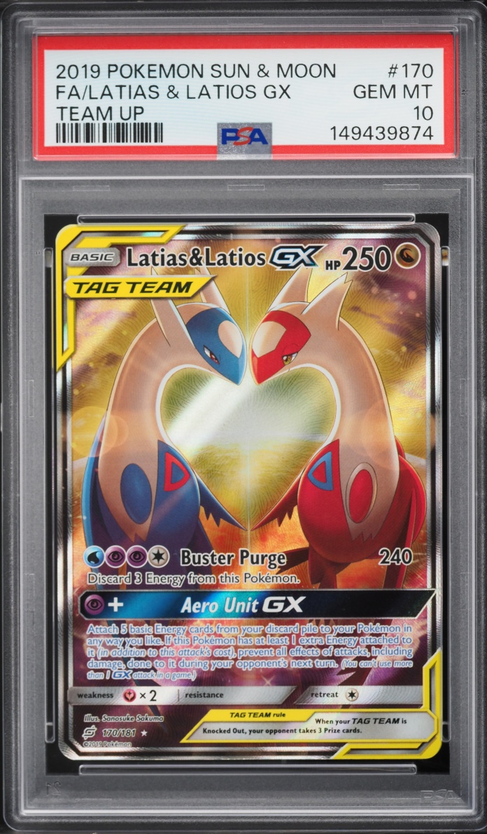 2019 Pokemon Sun & Moon Team Up Alt Art Latias & Latios GX #170 PSA 10 GEM MINT