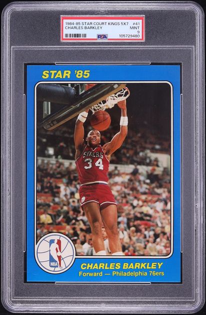 1984 Star Court Kings 5x7 Charles Barkley ROOKIE #41 PSA 9 MINT