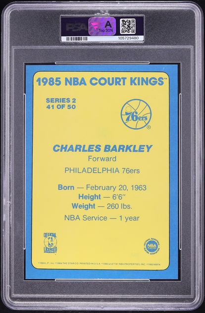 1984 Star Court Kings 5x7 Charles Barkley ROOKIE #41 PSA 9 MINT