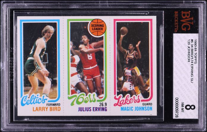 1996 Finest Reprint w/ Coating Larry Bird Julius Erving Magic