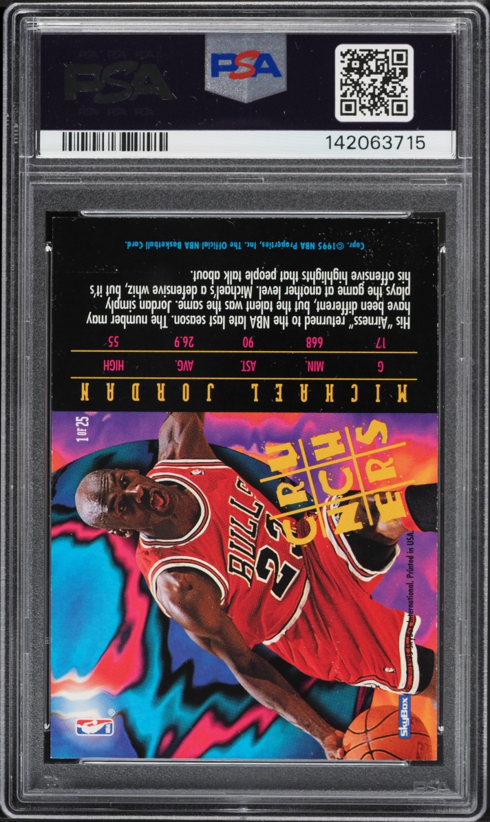 1995 Hoops Number Crunchers Michael Jordan #1 PSA 7 NRMT