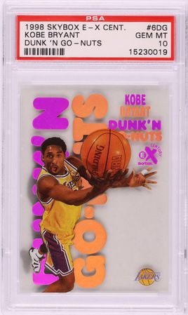 1998 Skybox E-X Century Dunk 'N Go Nuts Kobe Bryant #6DG PSA 10