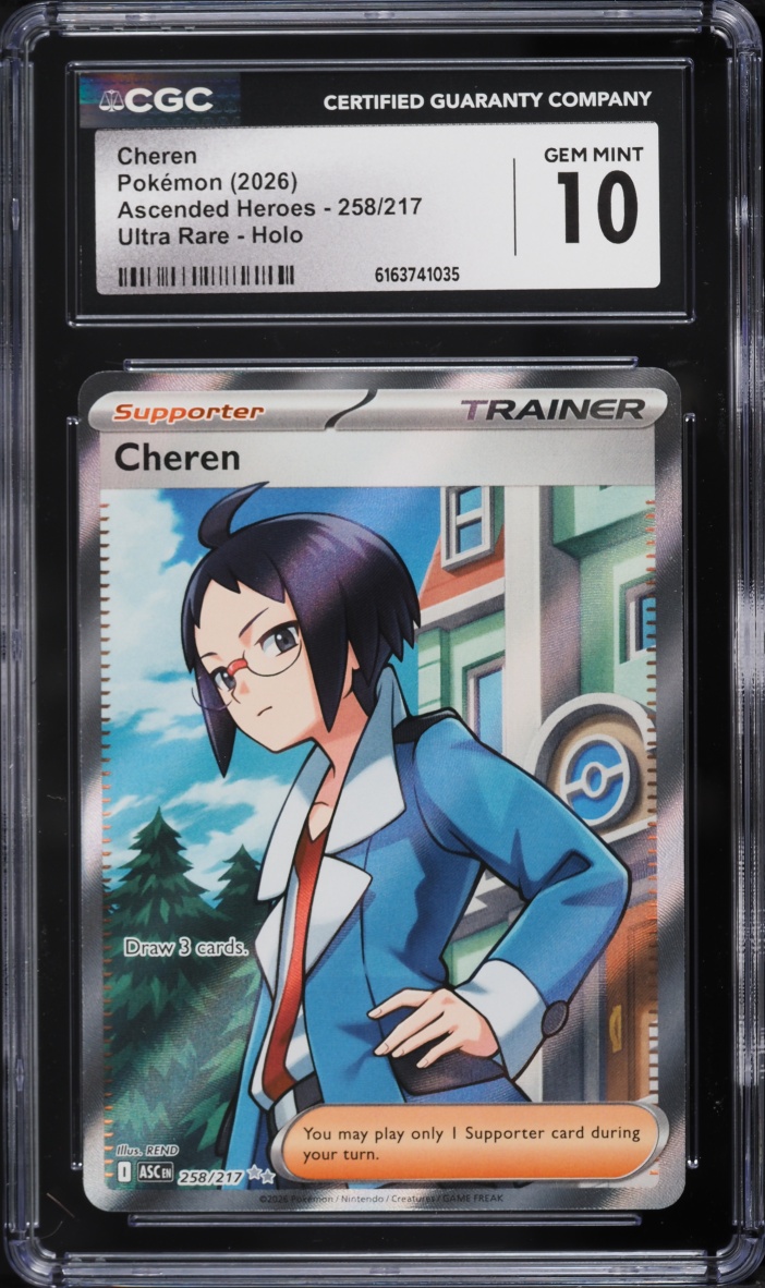 2026 Pokemon Mega Evolution Ascended Heroes Full Art Cheren #258 CGC 10 GEM MINT