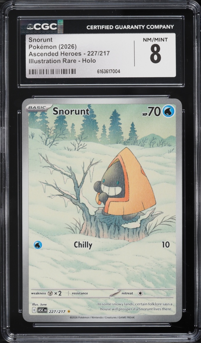 2026 Pokemon Mega Evolution Ascended Heroes IR Snorunt #227 CGC 8 NM-MT