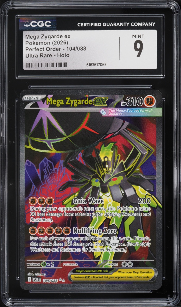2026 Pokemon Mega Evolution Perfect Order Full Art Mega Zygarde Ex #104 CGC 9 MINT
