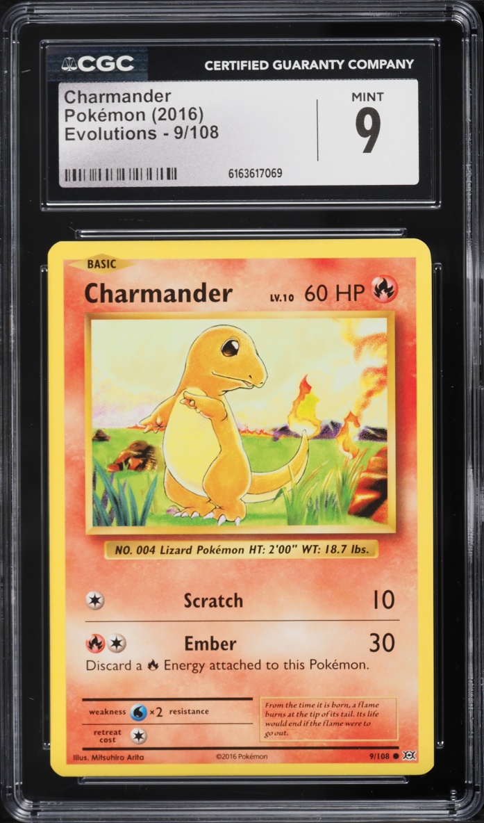 2016 Pokemon XY Evolutions Charmander #9 CGC 9 MINT