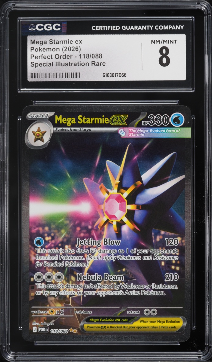 2026 Pokemon Mega Evolution Perfect Order SIR Mega Starmie Ex #118 CGC 8 NM-MT