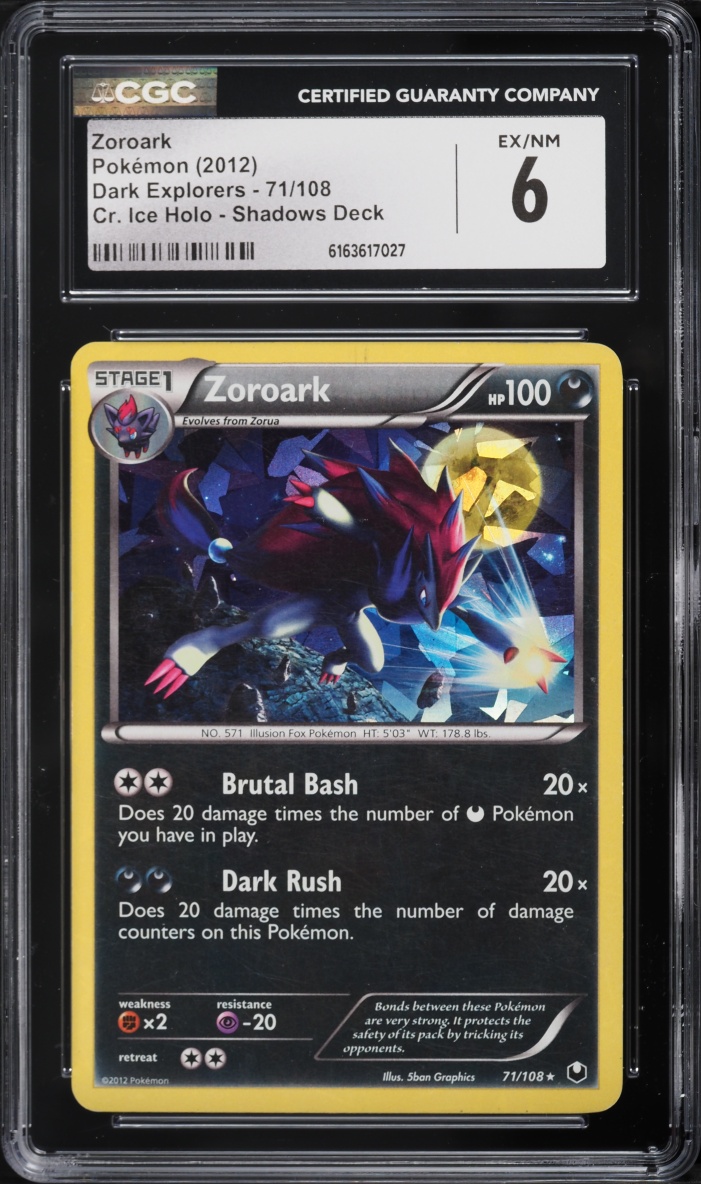 2012 Pokemon Dark Explorers Cracked Ice Holo Shadows Deck Zoroark #71 CGC 6 EXMT