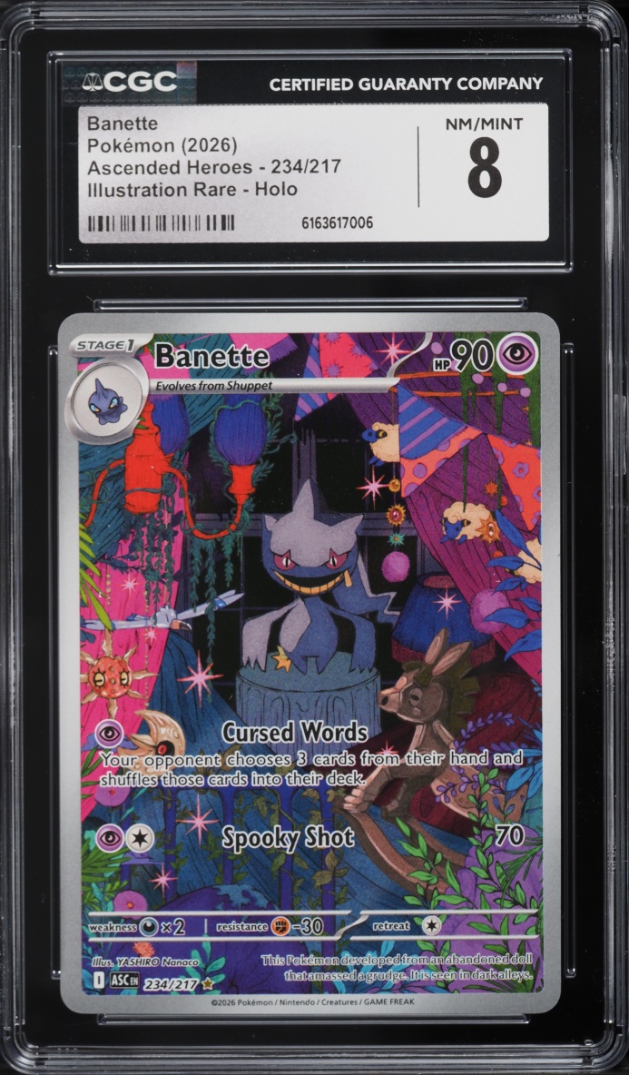 2026 Pokemon Mega Evolution Ascended Heroes IR Banette #234 CGC 8 NM-MT