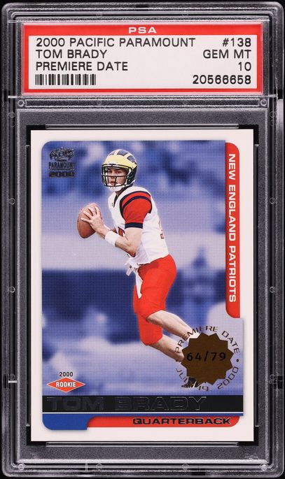 2000 Pacific Paramount Premiere Date Tom Brady ROOKIE /79 #138 PSA 10 GEM MINT