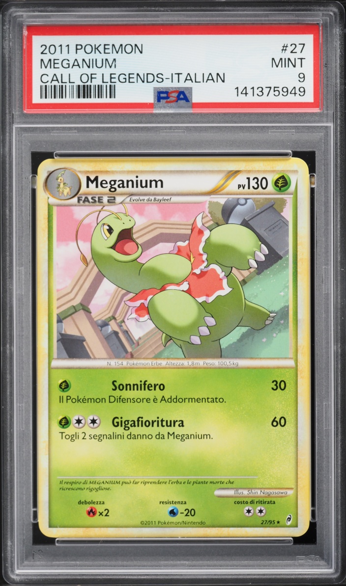 2011 Pokemon Italian Call Of Legends Meganium #27 PSA 9 MINT