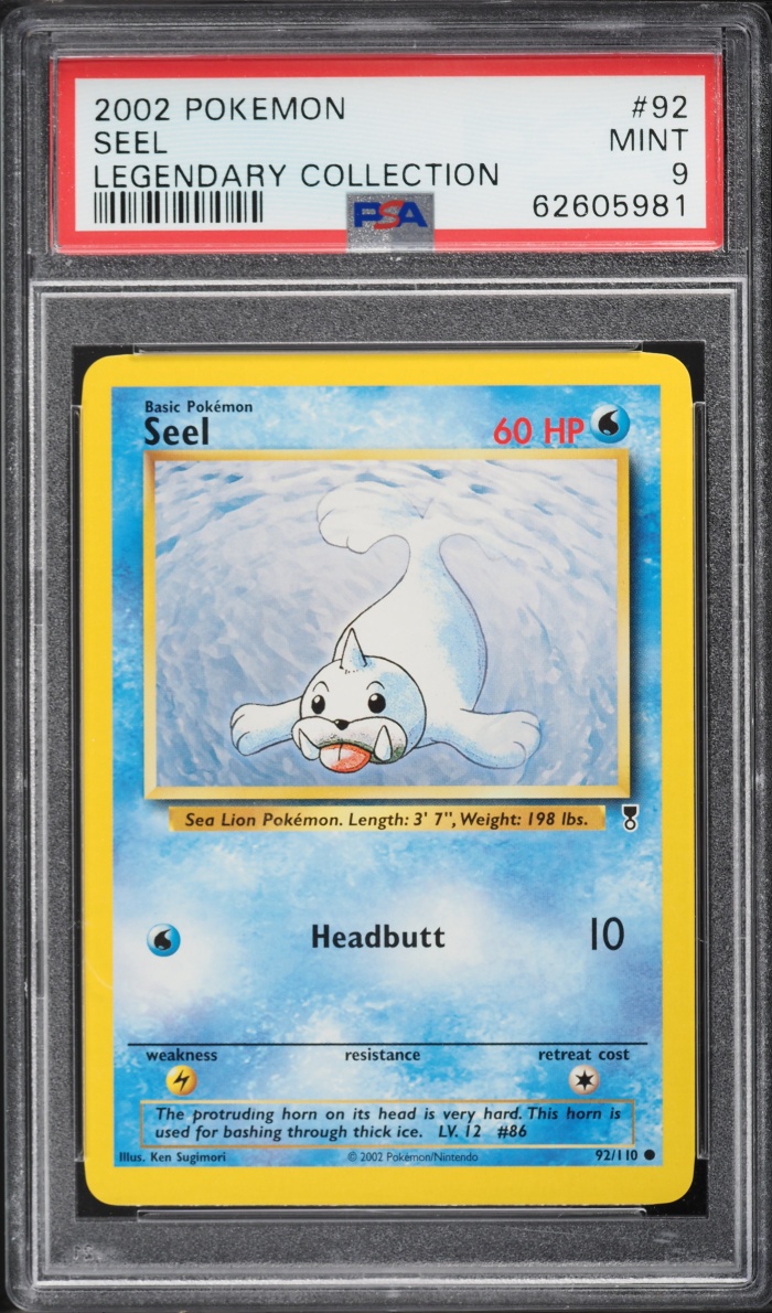 2002 Pokemon Legendary Collection Seel #92 PSA 9 MINT