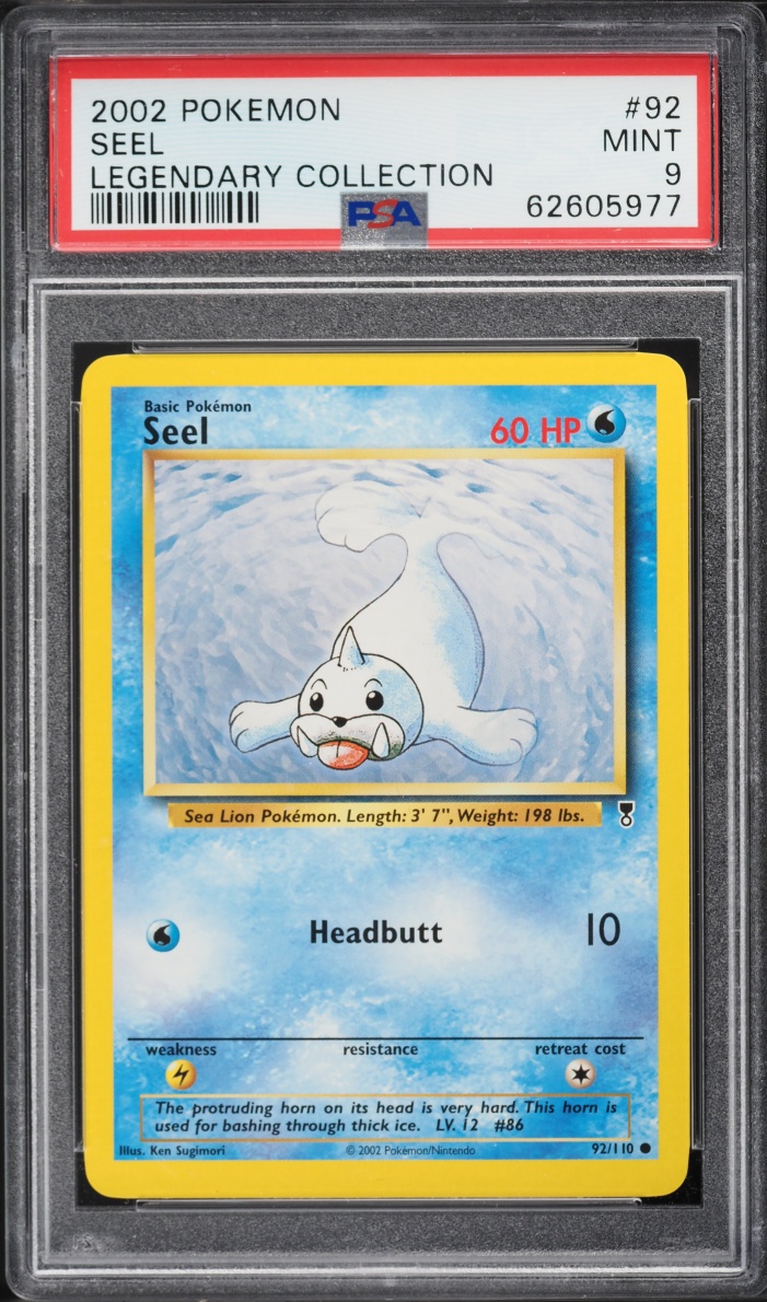 2002 Pokemon Legendary Collection Seel #92 PSA 9 MINT