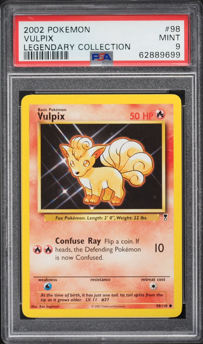 2002 Pokemon Legendary Collection Vulpix #98 PSA 9 MINT