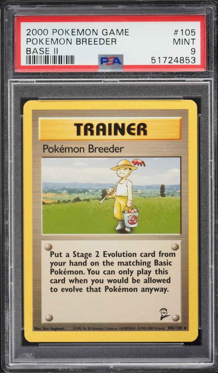 2000 Pokemon Base Set 2 Pokemon Breeder #105 PSA 9 MINT