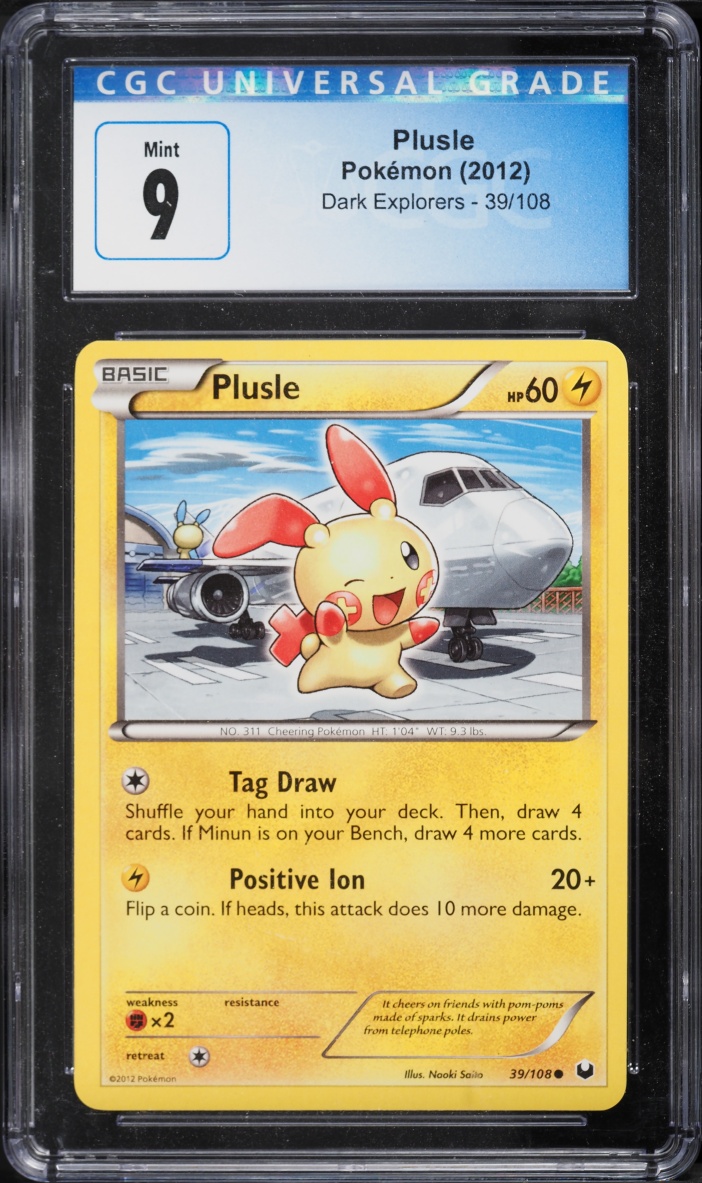 2012 Pokemon Dark Explorers Plusle #39 CGC 9 MINT