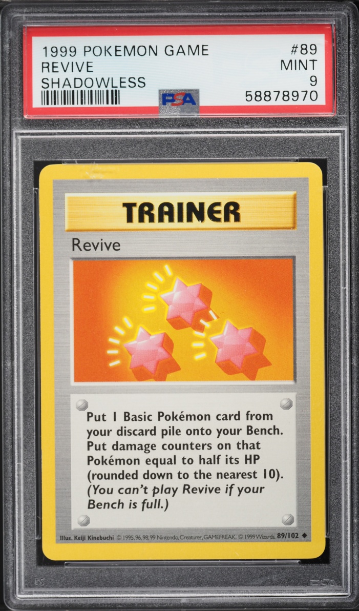 1999 Pokemon Base Set Shadowless Revive #89 PSA 9 MINT