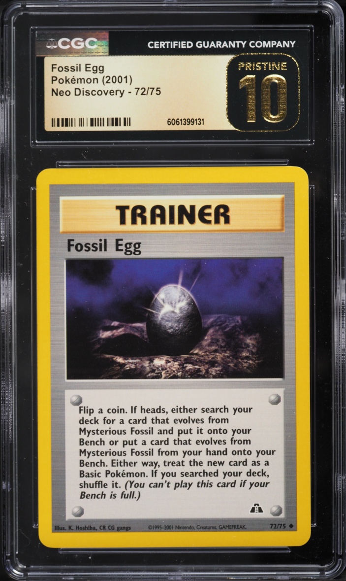 2001 Pokemon Neo Discovery Fossil Egg #72 CGC 10 PRISTINE