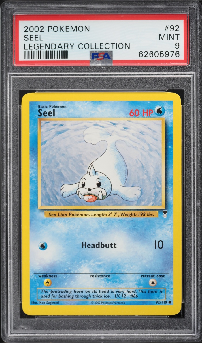 2002 Pokemon Legendary Collection Seel #92 PSA 9 MINT