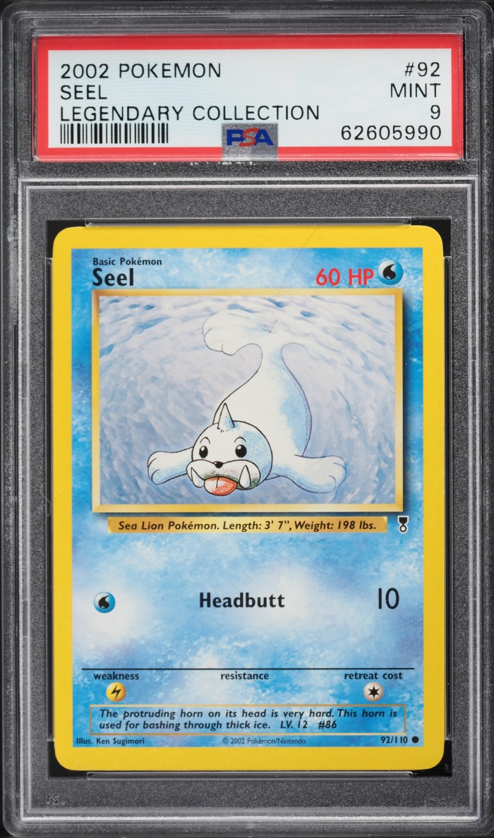 2002 Pokemon Legendary Collection Seel #92 PSA 9 MINT
