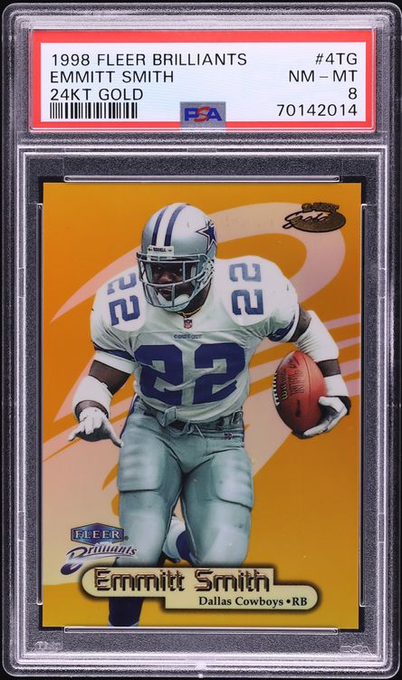 1998 Fleer Brilliants 24 Karat Gold Emmitt Smith /24 #4TG PSA 8 NM-MT