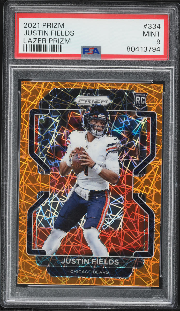 2021 Panini Prizm Lazer Justin Fields ROOKIE #334 PSA 9 MINT