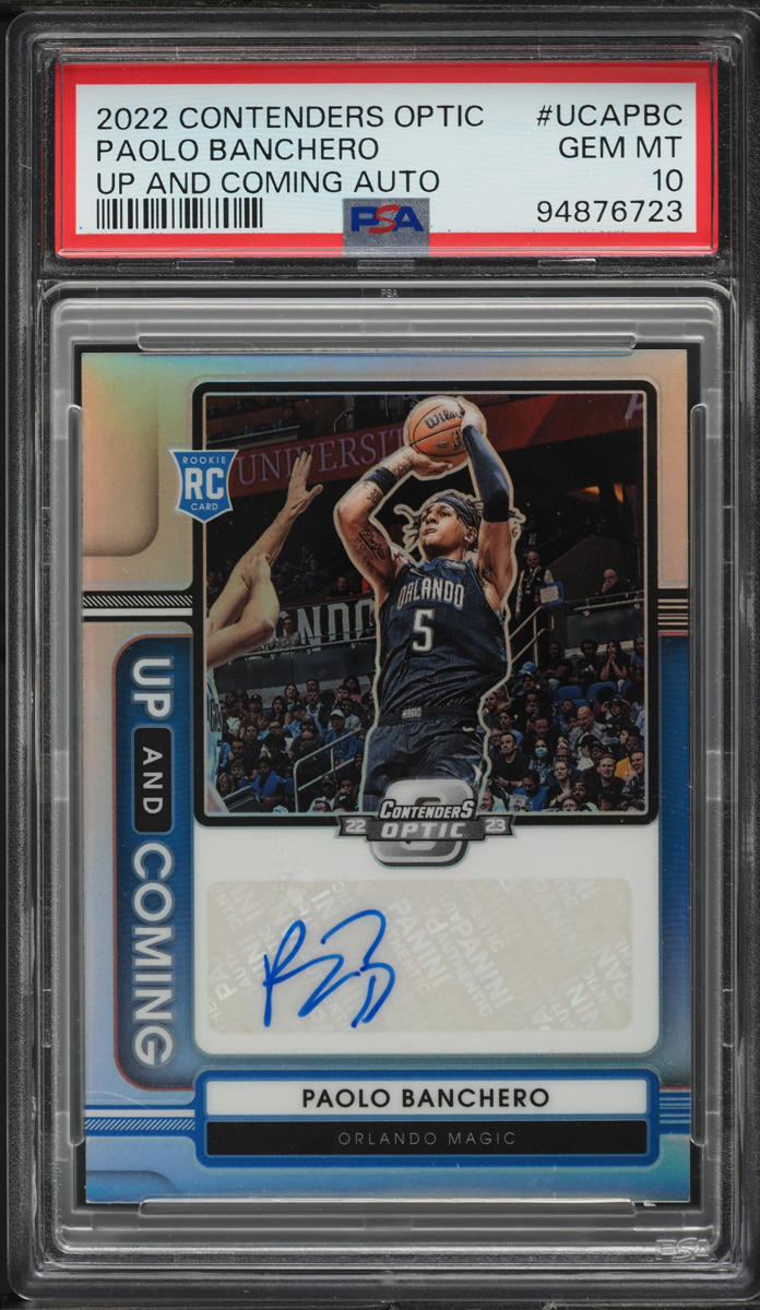 2022 Panini Contenders Optic Up And Coming Paolo Banchero ROOKIE AUTO /75 PSA 10
