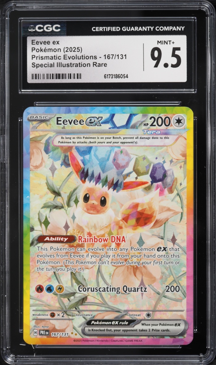 2025 Pokemon Scarlet & Violet Prismatic Evolutions SIR Eevee ex #167 CGC 9.5 MINT+