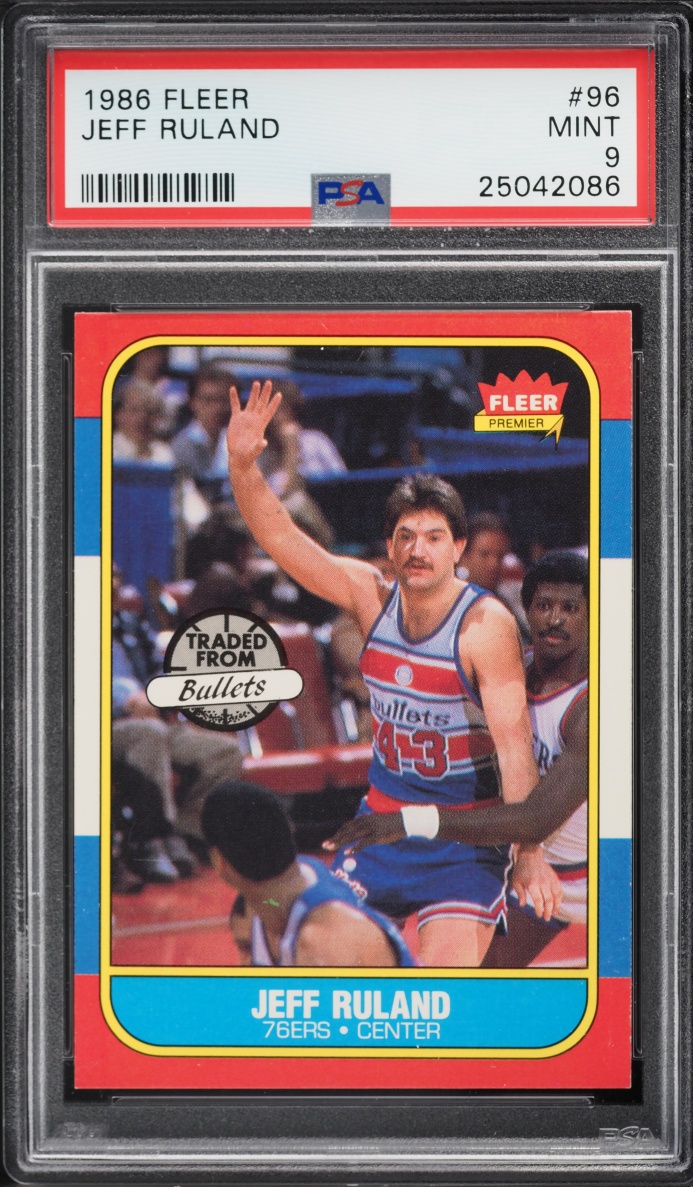 1986 Fleer Basketball Jeff Ruland #96 PSA 9 MINT