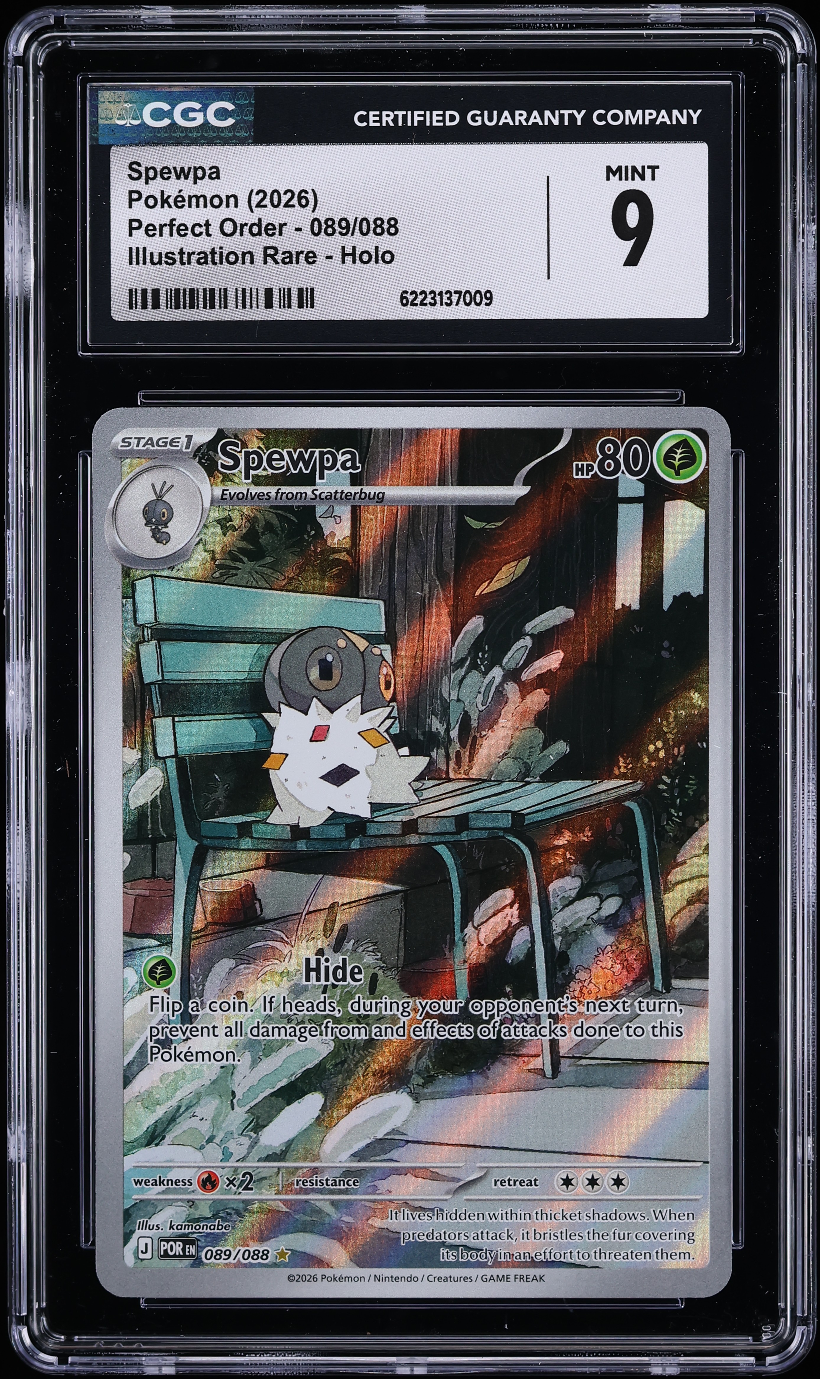 2026 Pokemon Mega Evolution Perfect Order IR Spewpa #89 CGC 9 MINT